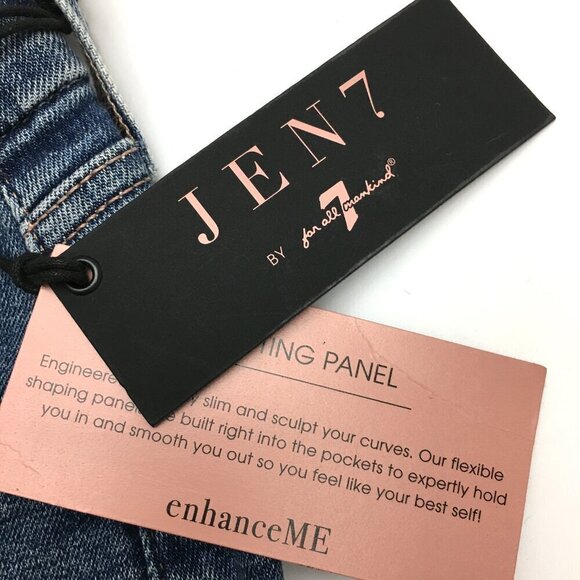 NEW Jen7 by 7 For All Mankind Jeans Straight Leg Distressed Enhance Me size 2 - Picture 4 of 9